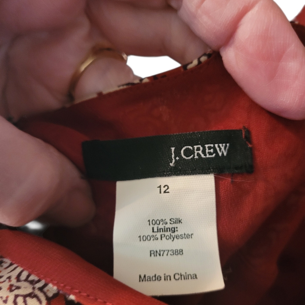 J. Crew 100% silk Y2K paisley slip dress - 12. M38 - Picture 4 of 8